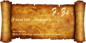 Fendler Zsanett névjegykártya